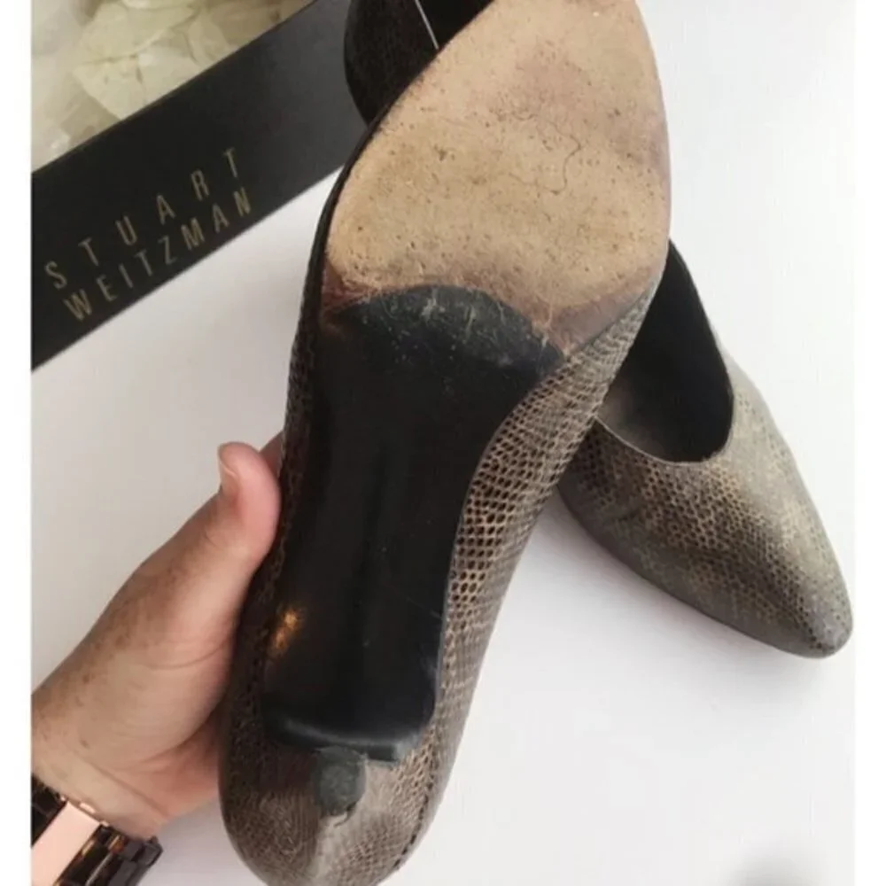 Stuart Weitzman • Vintage Textured Brown Heels